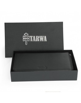 Кожаный мужской черный клатч на 2 отделения с петлей для запястья TARWA GA-6060-4lx