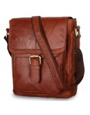 Фотография Рыжая кожаная мужская сумка на плечо Ashwood G31 HONEY