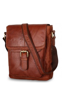 Рыжая кожаная мужская сумка на плечо Ashwood G31 HONEY
