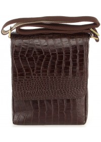 Кожаная коричневая сумка с тиснением SHVIGEL 00370