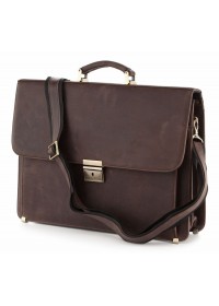 Портфель мужской кожаный коричневый винтажный SHVIGEL 00754