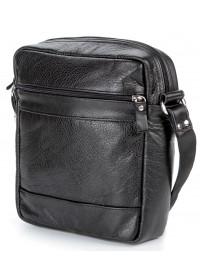 Мужская кожаная черная сумка на плечо SHVIGEL 00791