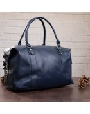 Фотография Синяя кожаная мужская сумка для командировок SHVIGEL 00888