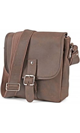 Кожаная коричневая сумка на плечо SHVIGEL 00890