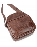 Фотография Мужская коричневая кожаная сумка на плечо SHVIGEL 00904