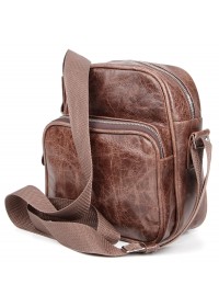Мужская коричневая кожаная сумка на плечо SHVIGEL 00904