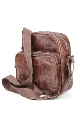 Мужская коричневая кожаная сумка на плечо SHVIGEL 00904