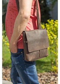 Мужская кожаная винтажная сумка на плечо SHVIGEL 00998