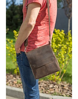Винтажная мужская коричневая сумка на плечо SHVIGEL 00999