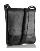Фотография Мужская кожаная черная сумка на плечо Virginia Conti 01277 genson black