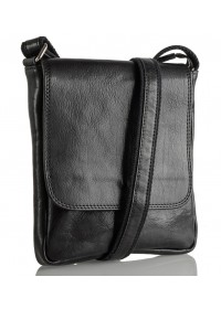 Мужская кожаная черная сумка на плечо Virginia Conti 01277 genson black