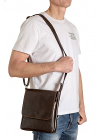 Мужская кожаная коричневая сумка на плечо Virginia Conti 01277 genson brown