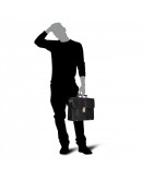 Фотография Чёрный кожаный мужской портфель Visconti 01775 - Warwick (black)