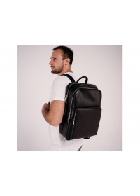 Рюкзак черный мужской кожаный Tiding Bag NM11-184A
