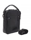 Фотография Черная кожаная мужская сумка на плечо - барсетка KARYA - 0254-45