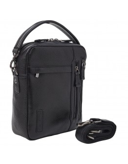 Черная кожаная мужская сумка на плечо - барсетка KARYA - 0254-45
