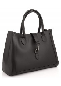 Женская черная кожаная удобная сумка VIRGINIA CONTI 03177BLACK
