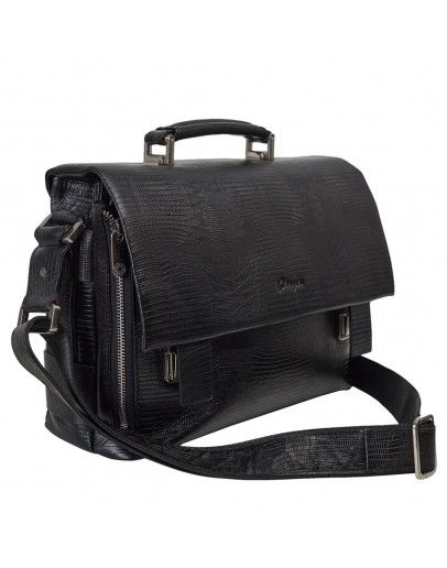 Фотография Кожаный мужской портфель черного цвета KARYA 0368-076
