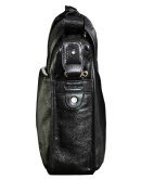 Фотография Черная вертикальная мужская сумка из натуральной кожи 7042