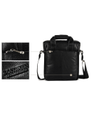 Фотография Черная вертикальная мужская сумка из натуральной кожи 7042