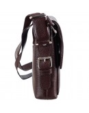 Фотография Мужская коричневая кожаная сумка на плечо небольшого размера KARYA 0520-39