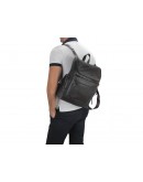 Фотография Черный кожаный мужской рюкзак M35-1017A