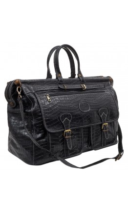 Черная оригинальная кожаная мужская дорожная сумка KARYA - 0775-53