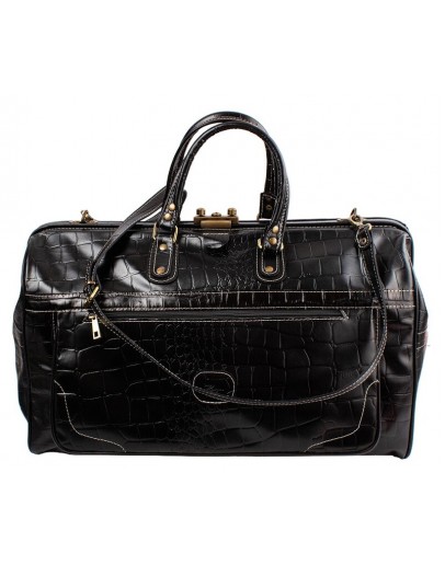 Черная оригинальная кожаная мужская дорожная сумка KARYA - 0778-53