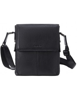 Кожаная фирменная черная сумка на плечо KARYA 0794-45