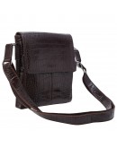 Фотография Кожаная фирменная коричневая сумка на плечо KARYA - 0794-57