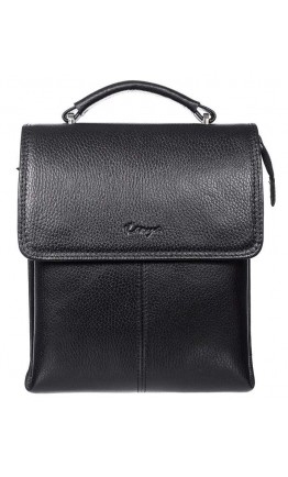 Черная кожаная мужская фирменная сумка - барсетка KARYA 0811-45