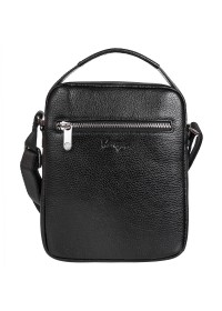 Черная кожаная мужская сумка на плечо - барсетка KARYA 0823-45