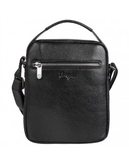 Черная кожаная мужская сумка на плечо - барсетка KARYA 0823-45