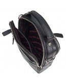 Фотография Маленькая черная кожаная мужская сумка на плечо - барсетка KARYA 0871-45