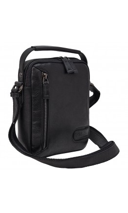Кожаная мужская черная сумка - барсетка KARYA - 0877-101
