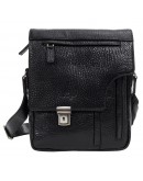 Фотография Черная кожаная фирменная мужская сумка на плечо KARYA 0879-03
