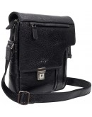 Фотография Черная кожаная фирменная мужская сумка на плечо KARYA 0879-03