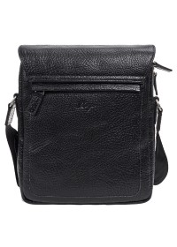 Черная кожаная фирменная мужская сумка на плечо KARYA 0879-03