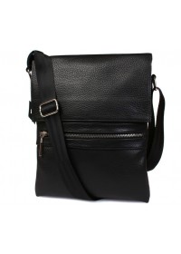 Классная повседневная черная кожаная сумка 7099