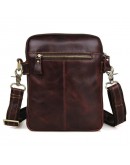 Фотография Бордово коричневая кожаная мужская сумка 71002X