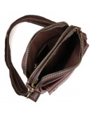 Фотография Бордово коричневая кожаная мужская сумка 71002X