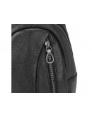 Фотография Черный кожаный мужской рюкзак - слинг Tiding Bag 10030A