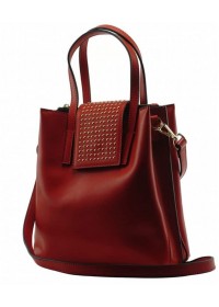 Кожаная женская деловая красная сумка NWB7-103-2009R