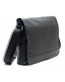 Фотография Вместительная черная мужская кожаная сумка на плечо 71036