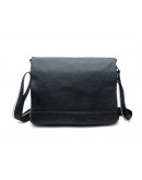 Фотография Вместительная черная мужская кожаная сумка на плечо 71036