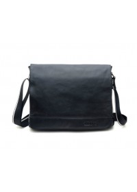 Вместительная черная мужская кожаная сумка на плечо 71036