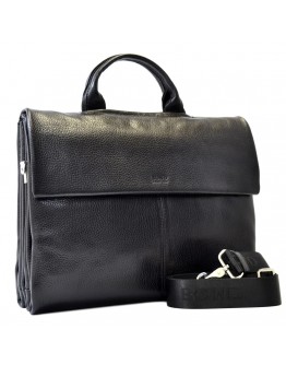 Мужской фирменный кожаный черный портфель BOND 1039-281