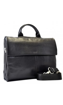 Мужской фирменный кожаный черный портфель BOND 1039-281