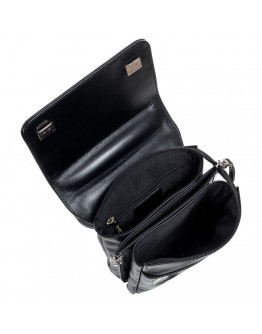 Черная кожаная маленькая сумка на плечо - барсетка BOND 1050-101