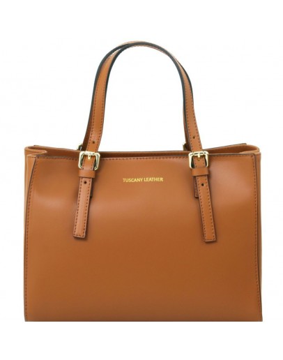 Фотография Женская коричневая кожаная сумка Tuscany Leather Aura TL141434 con